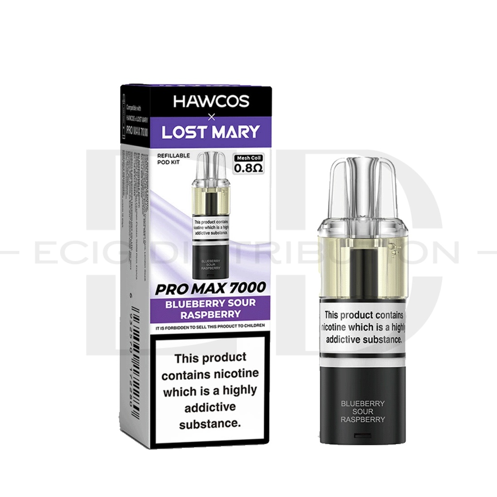 Lost Mary Hawcos Pro Max 7000 Refillable Pod - Blueberry Sour Raspberry 