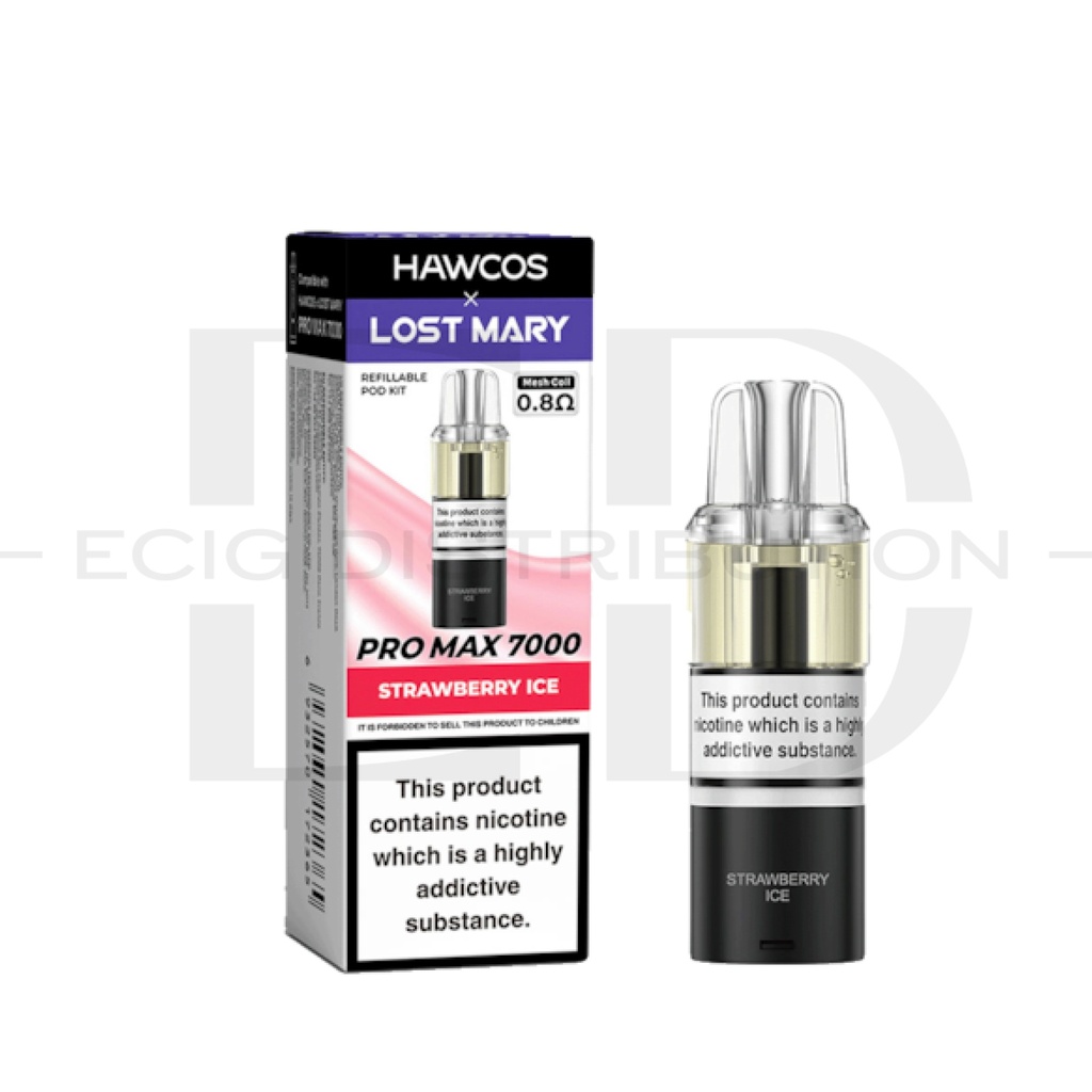 Lost Mary Hawcos Pro Max 7000 Refillable Pod - Strawberry Ice 
