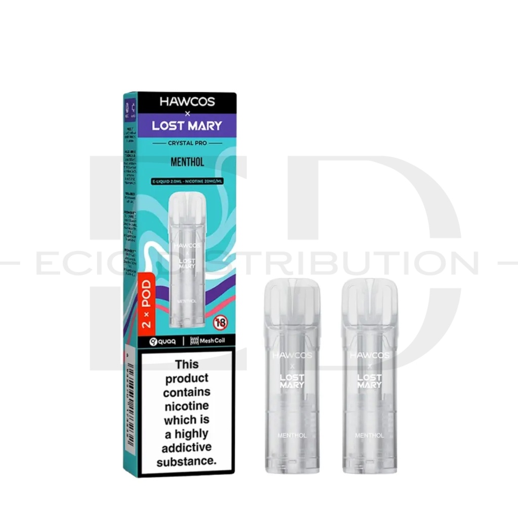 Lost Mary Hawcos Crystal Pro Refillable Pod 2Pcs/Pack - Menthol