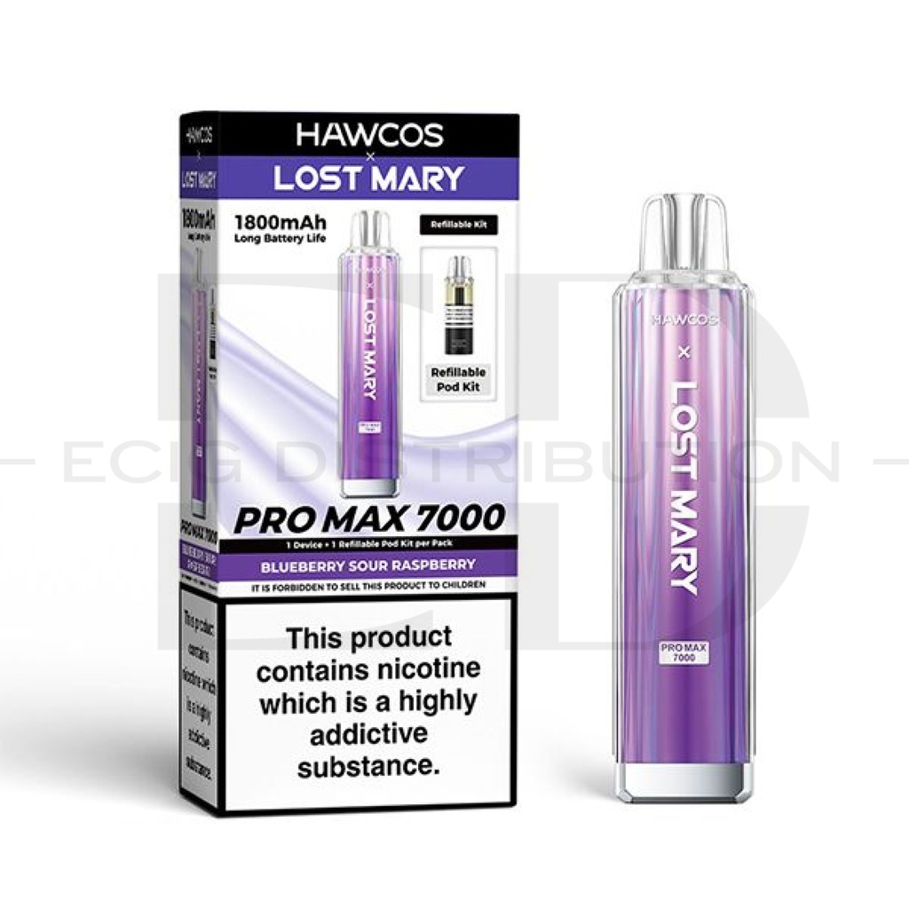 Lost Mary Hawcos Pro Max 7000 Pod Kit - Blueberry Sour Raspberry 