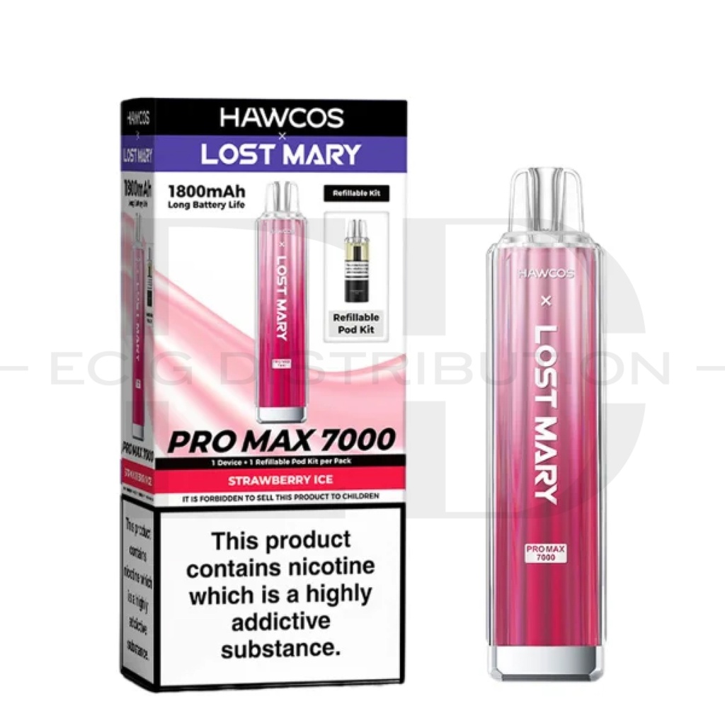 Lost Mary Hawcos Pro Max 7000 Pod Kit - Strawberry Ice 