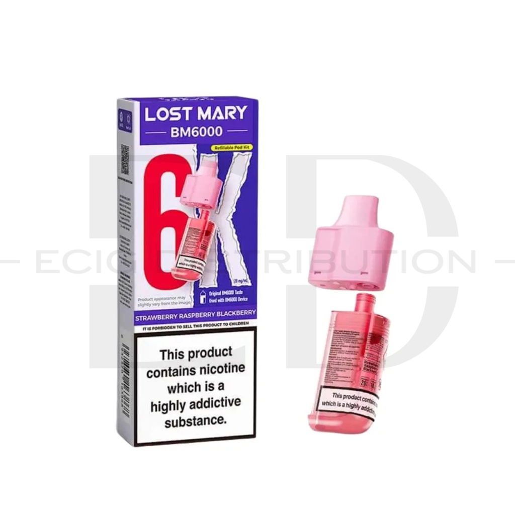 Lost Mary BM6000 Refillable Pod - Strawberry Raspberry Blackberry 