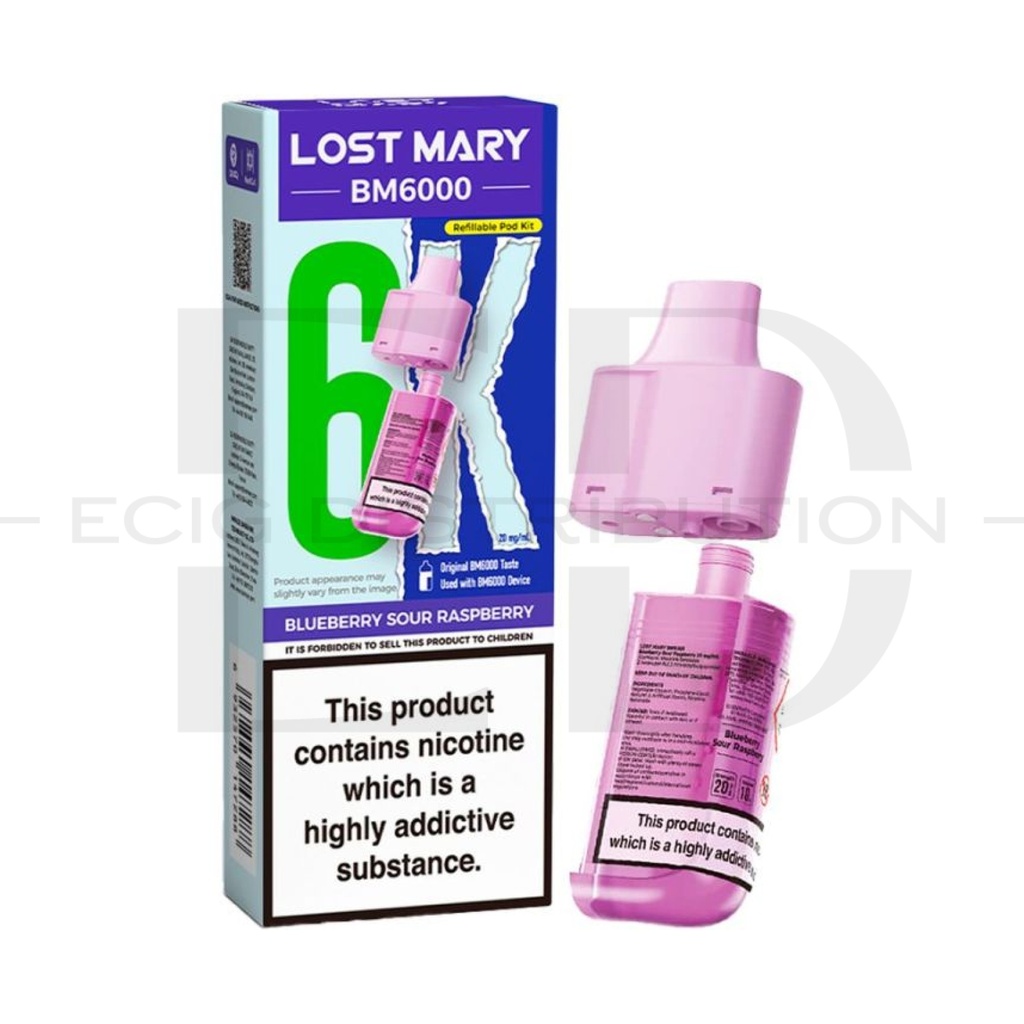 Lost Mary BM6000 Refillable Pod - Blueberry Sour Raspberry 