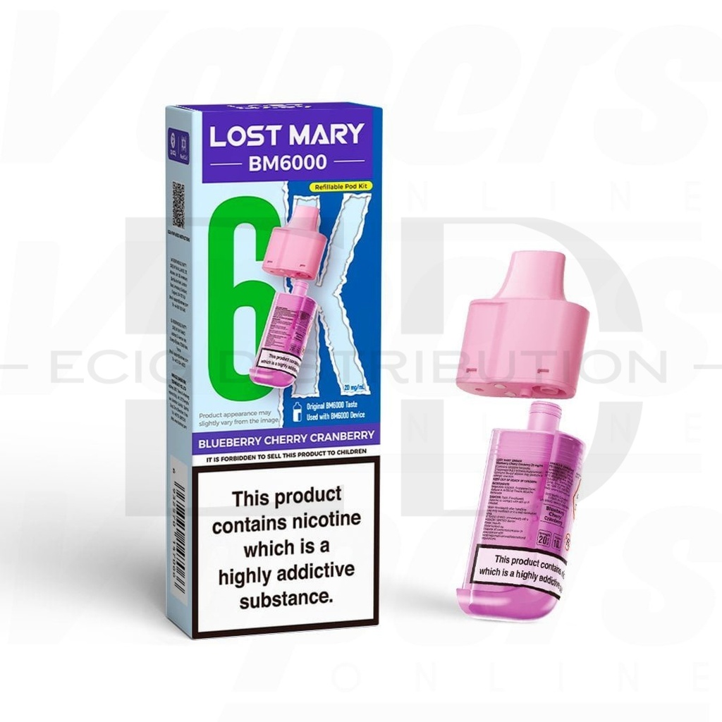 Lost Mary BM6000 Refillable Pod - Blueberry Cherry Cranberry 