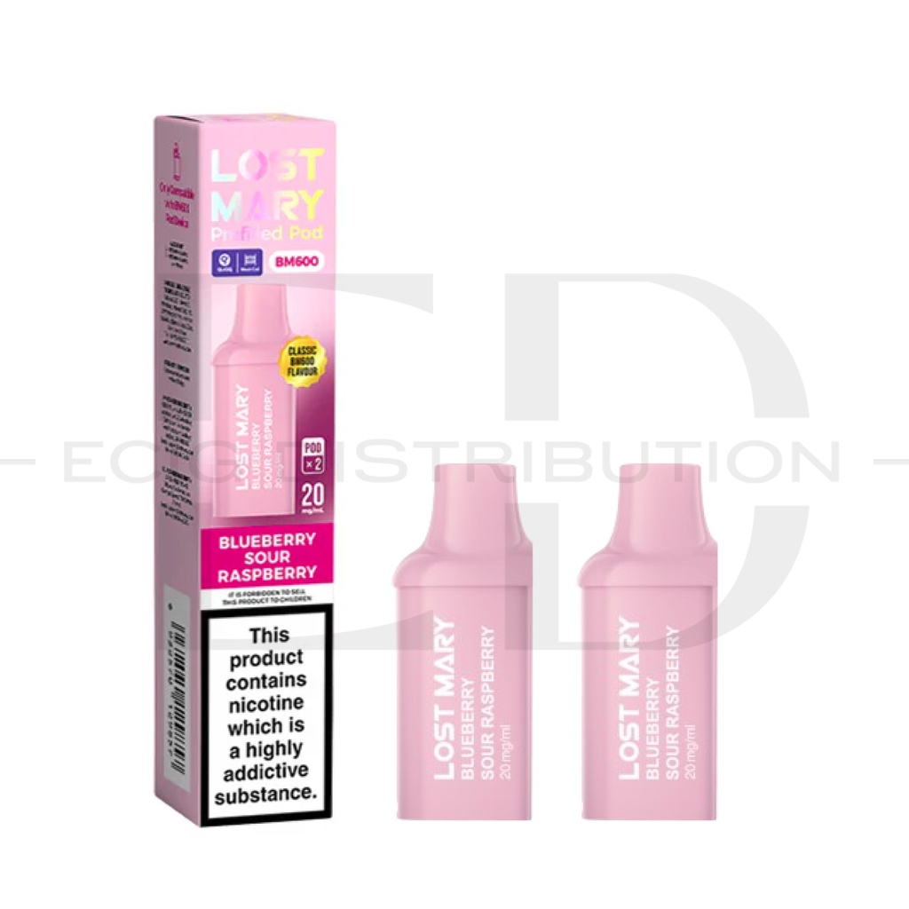 Lost Mary BM600 Refillable Pod 2Pcs/Pack - Blueberry Sour Raspberry