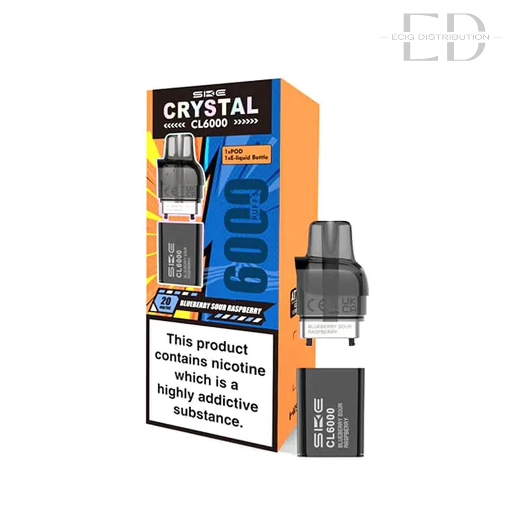 SKE Crystal CL6000 Refillable Pod - Blueberry Sour Raspberry 