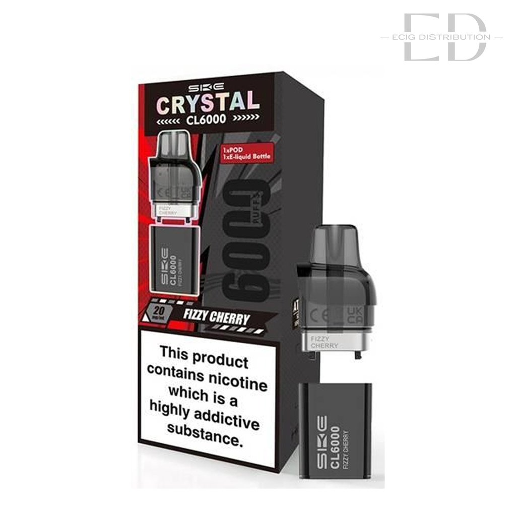 SKE Crystal CL6000 Refillable Pod - Fizzy Cherry 