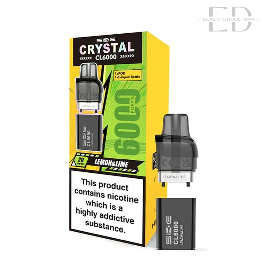 SKE Crystal CL6000 Refillable Pod - Lemon & Lime 
