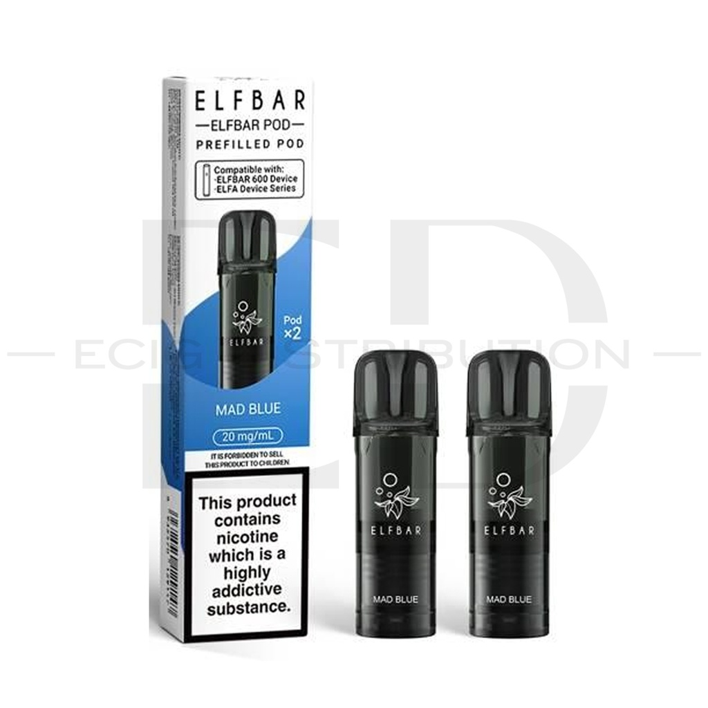 Elfbar 600 Refillable Pod 2Pcs/Pack - Mad Blue