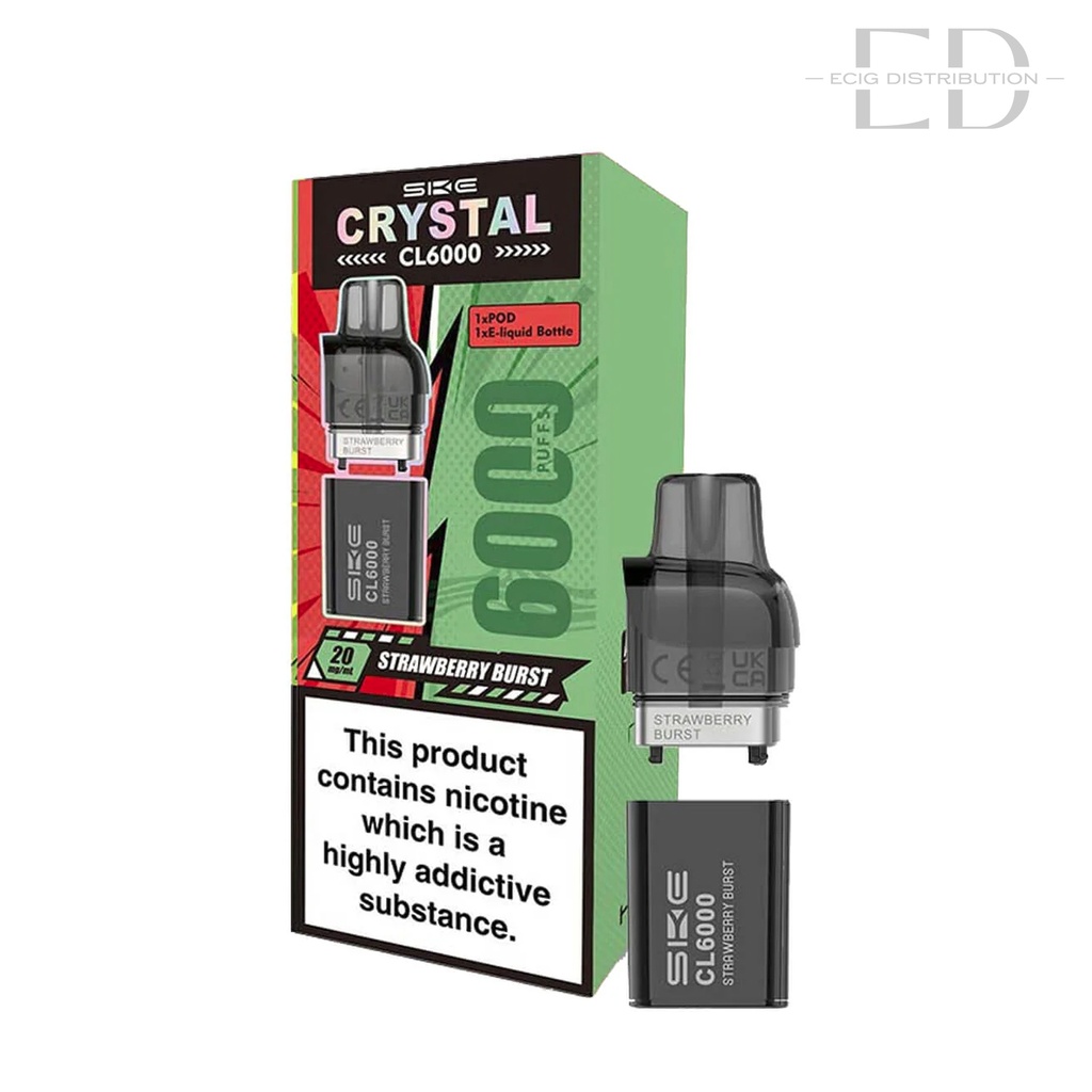 SKE Crystal CL6000 Refillable Pod - Strawberry Burst 