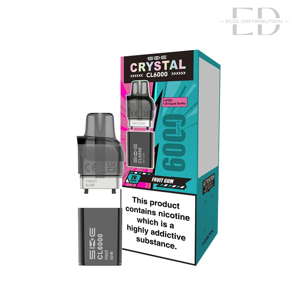 SKE Crystal CL6000 Refillable Pod - Fruit Gum